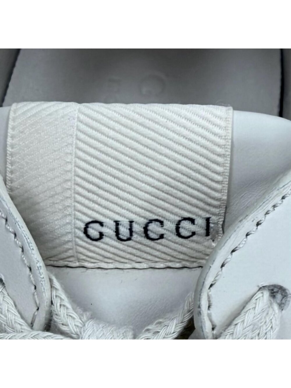 Gucci Sherry Line Leather Ryton Interlocking Sneakers Beige 6.5 - Picture 7 of 13